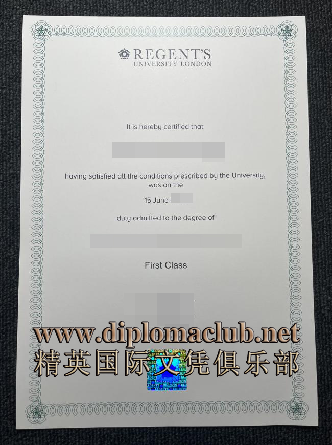伦敦摄政大学毕业证