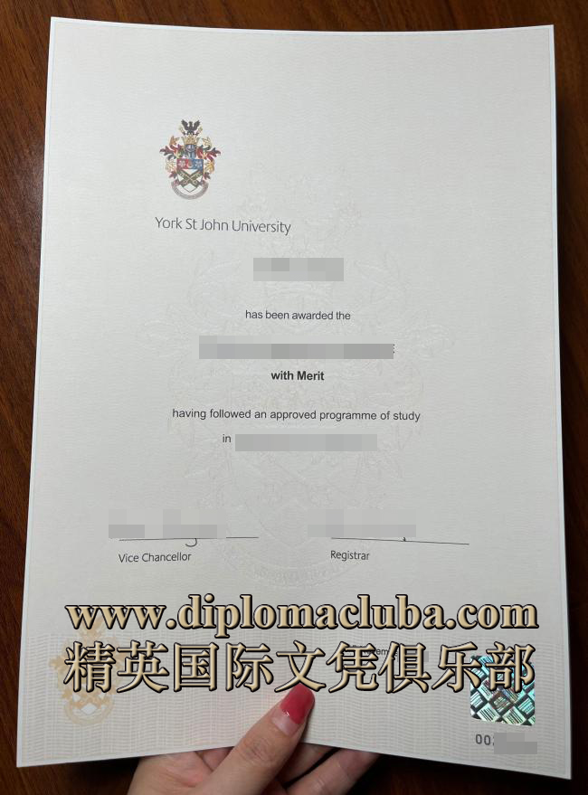 约克圣约翰大学毕业证