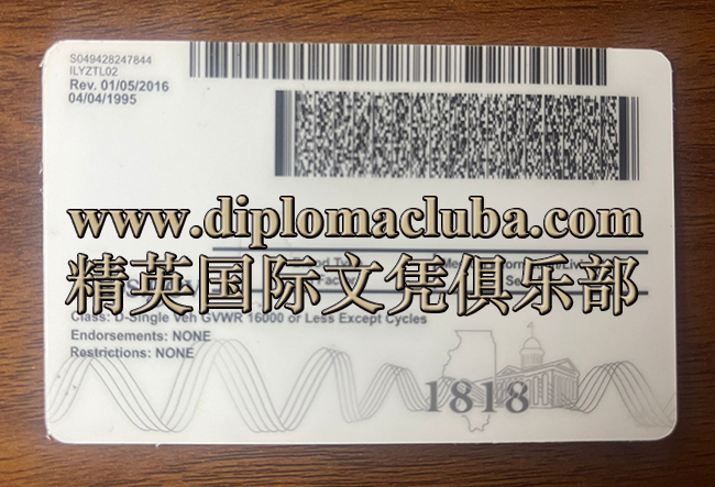 伊利诺伊州驾照背面
