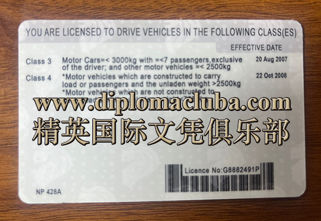 新加坡驾照背面