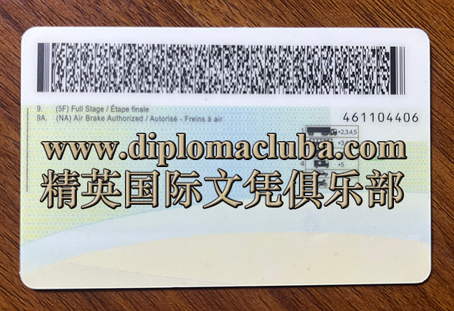 曼尼托巴省驾照背面