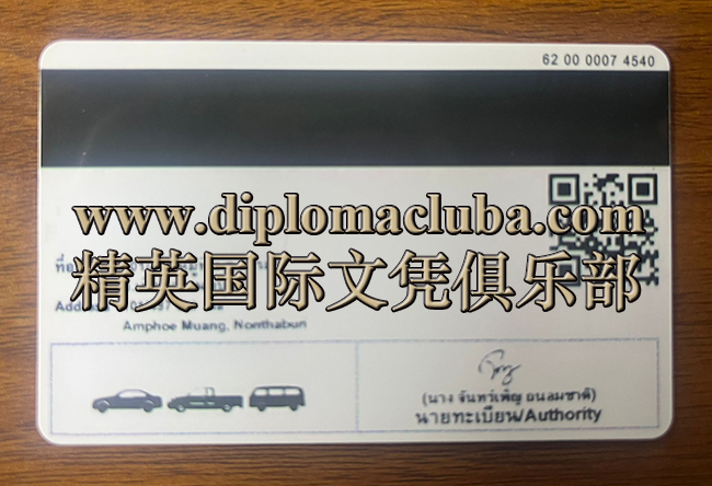 泰国驾照背面
