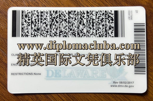 特拉华州驾照背面