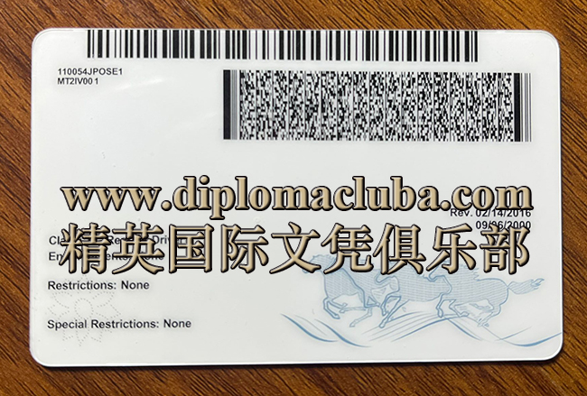 蒙大拿州驾照背面