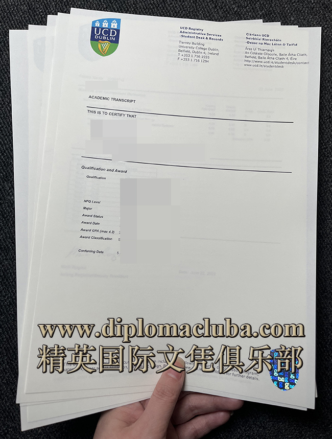 都柏林大学成绩单