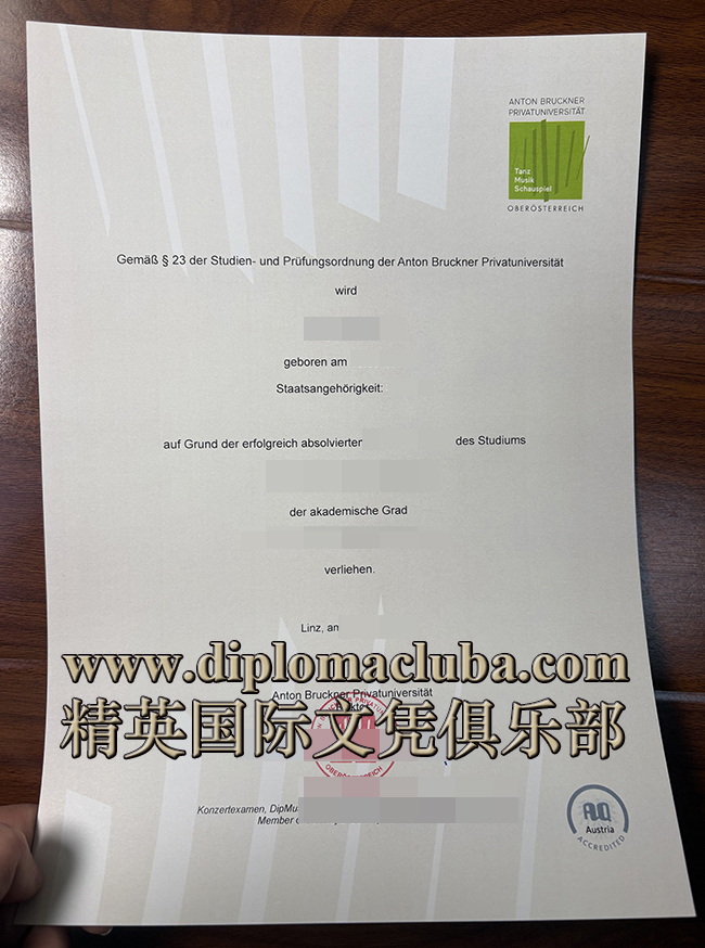 安东·布鲁克纳音乐表演与舞蹈艺术大学文凭