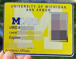 密歇根大学学生卡，University of Michigan Student ID